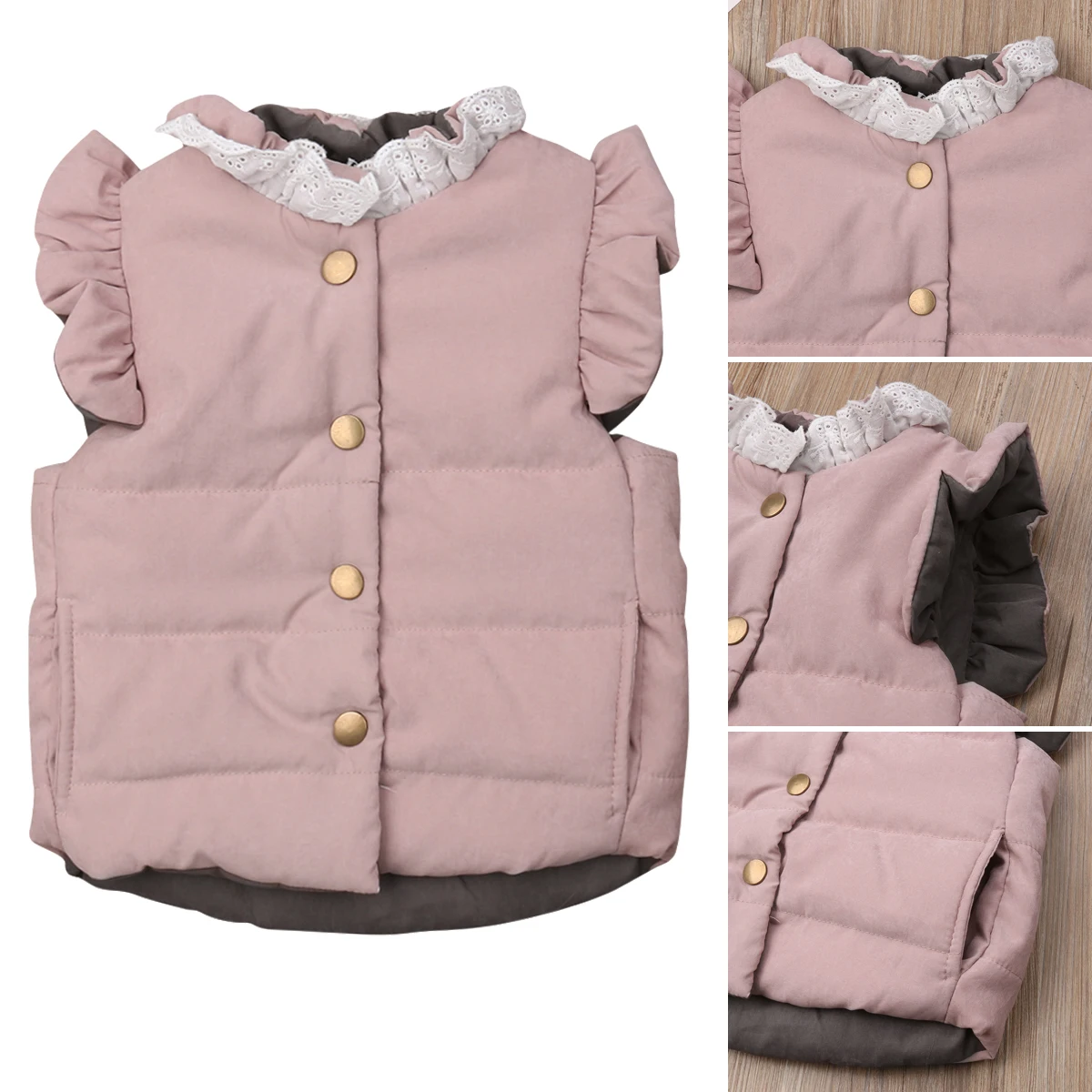 Милое зимнее пальто для маленьких девочек, куртка безрукавка, верхняя одежда, От 0 до 4 лет