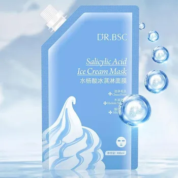

300ml Ice Cream Mask Salicylic Acid Sodium Hyaluronate Whitening Shrink Pores Moisturizing Cleansing Mask Skin Care