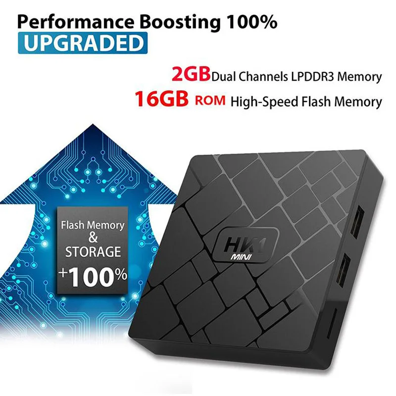 HK1 Мини Смарт Android 9,0 ТВ коробка Rockchip RK3229 2G ram 16GB rom Netflix Youtube 4K Google Play IP tv медиаплеер
