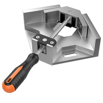 

Right Angle Clamp Aluminum Single Handle 90 Degree Clamping Tool for Woodworking Frame Clip Photo Frame Making