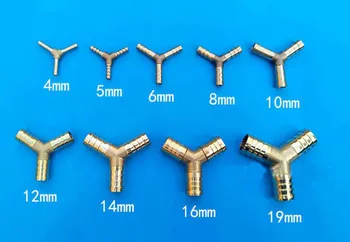 

Y Shape 3 Ways 4/5/6/8/10/12/14/16/19mm Hose Barb Fitting Adapter Coupler Connector Gold Tone