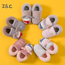 

Children's Winter Slippers New Cartoon Bags for Boys and Girls Cotton Shoes Non-Slip Warm Lovely Indoor Fur Slides for kids 2022