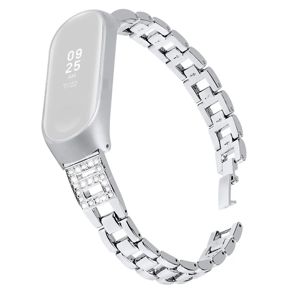 Ремешок Ouhaobin для Xiaomi Mi Band 4 сменный Браслет из нержавеющей стали смарт-часов