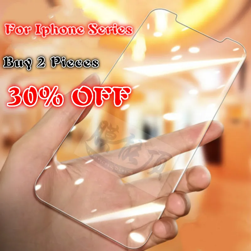 

Protective Glass For IPhone X XS 6 6S 7 8 Plus Glass Screen Protector For IPhone 4S 5 5s SE 5c 7 6 X XR XS MAX Screen Protection