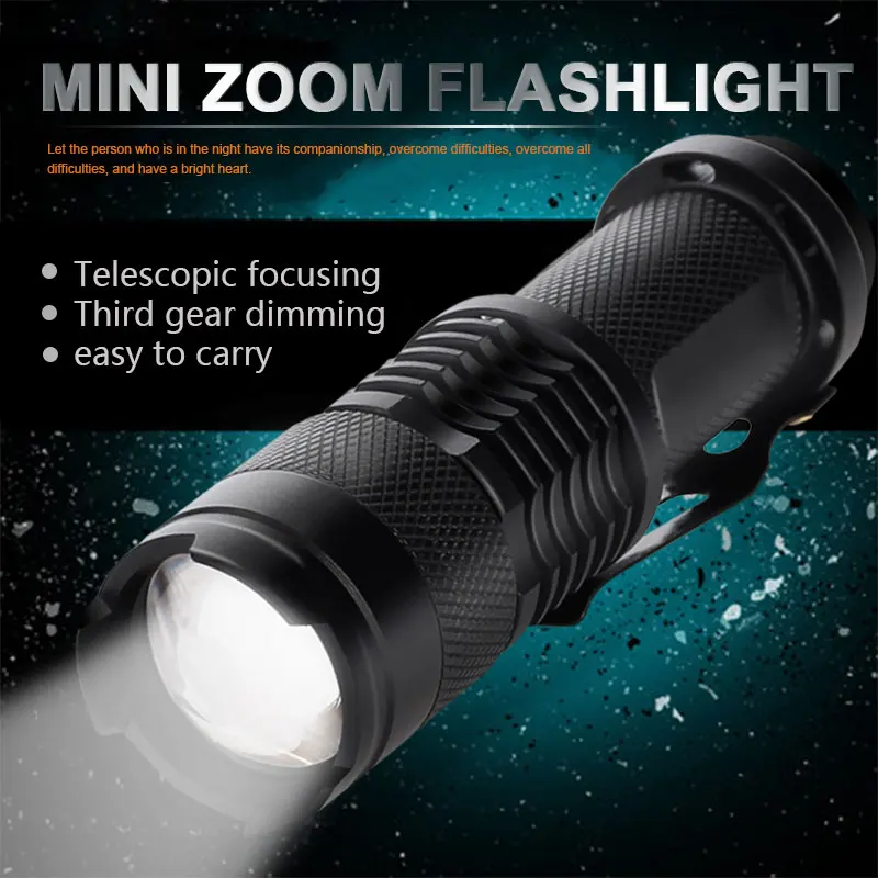 

LED Flashlight XML T6 Cycling Torch 3W Climbing Flashlight 3 Switch Mode Waterproof Hiking Camping Tools Zoomable Bicycle Light