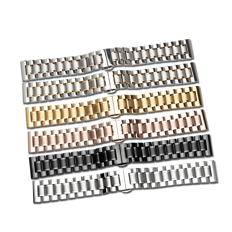 

2019 Hot Sale 14/16/17/18/19/20/21/22/23/24mm Universal Watch Band Strap Stainless Steel Watchband Bracelet GM