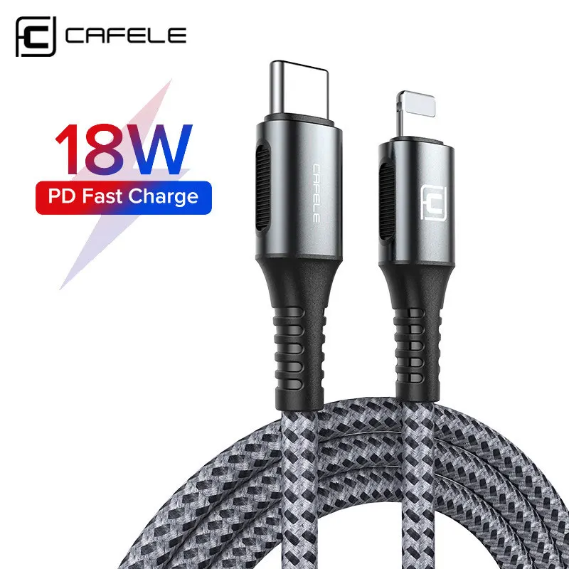 Cafele 18 Вт Быстрое Зарядное устройство USB кабель для передачи данных Тип C Lightning