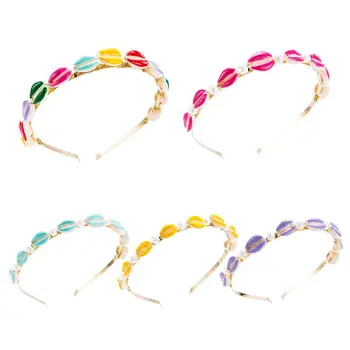 

Fashion Small Fresh Alloy Artificial Pearl Shell Headband Women Girls Temperament Head Hoop Ocean Beach Style Hair Band