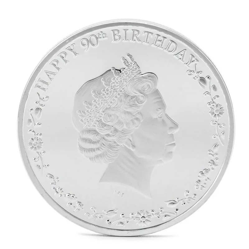 QUEEN ELIZABETH II 90th Birthday Anniversaire Посеребренная монета Канада новая