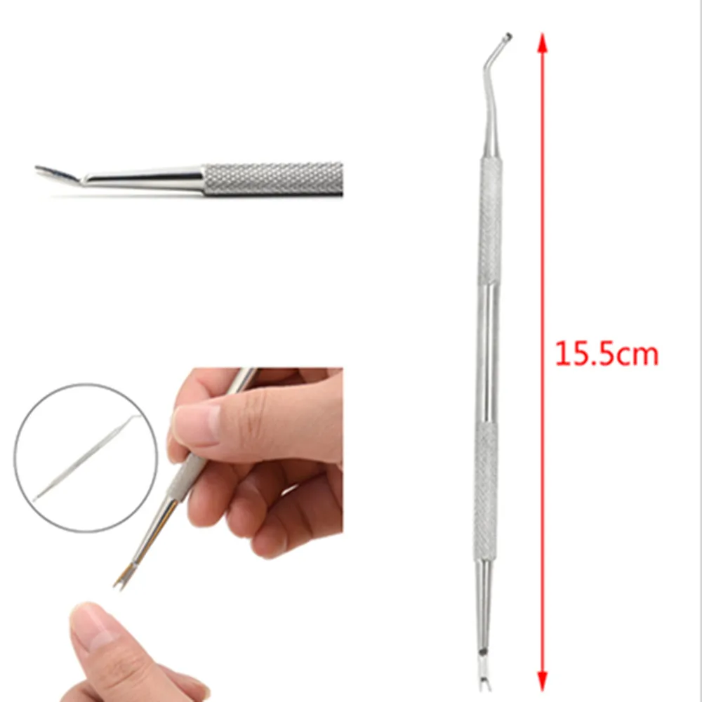 1PCS 15.5cm Foot Cleaning Care Ingrown Hook Stainless Steel Bunion Corrector Dual End Nail Toenails Lifter Pedicure Tool