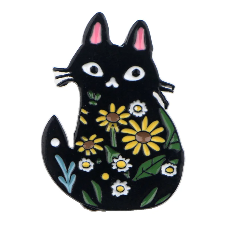 P4198 Dongmanli черная кошка эмалированные булавки и броши для женщин модные нагрудные булавки рюкзак сумки значок подарки