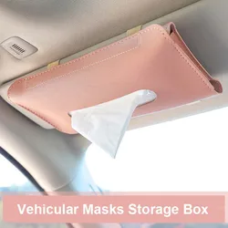 PU Leather Car Tissue Holder Car Sun Visor Seat Back Tissue Box Storage Styling Accessories Pumping Paper Storage Box