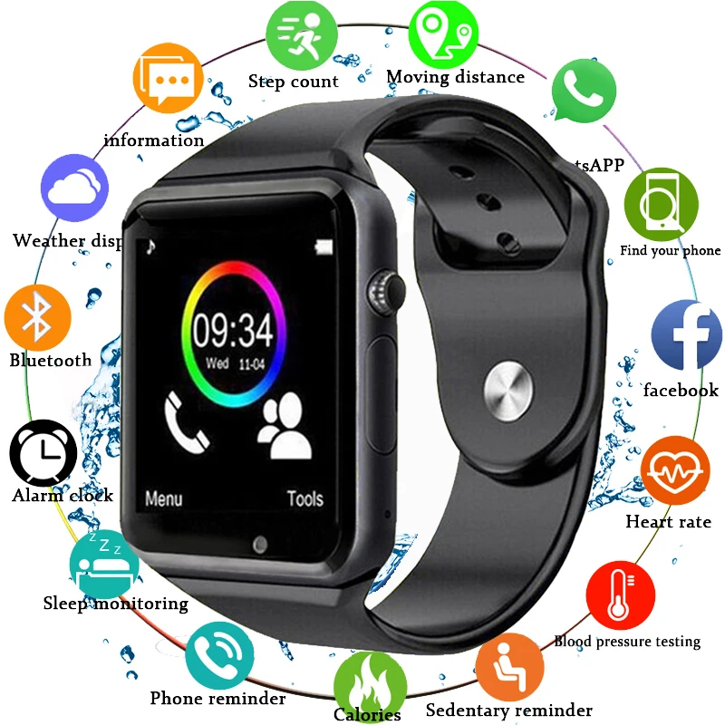 2019 Bluetooth Смарт часы для мужчин и женщин спортивные наручные Поддержка 2G SIM Камера