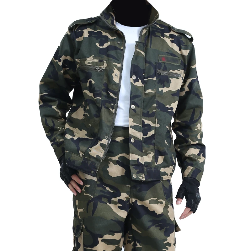 Men's Spring And Autumn Camouflage Uniforms camouflage overalls suit Welders' Wear-resistant Overalls Labor Insurance Outdoor Tooling Suits