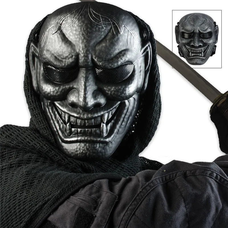 Японский призрак король самураи тактическая маска для лица Сетка военная армия холлоуин Airsoft Wargame пейнтбольные маски