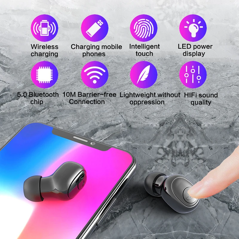G6S TWS Bluetooth 5,0 наушники 8D стерео беспроводные Bluetooth наушники светодиодный дисплей 3500 мАч Внешний аккумулятор водонепроницаемые наушники