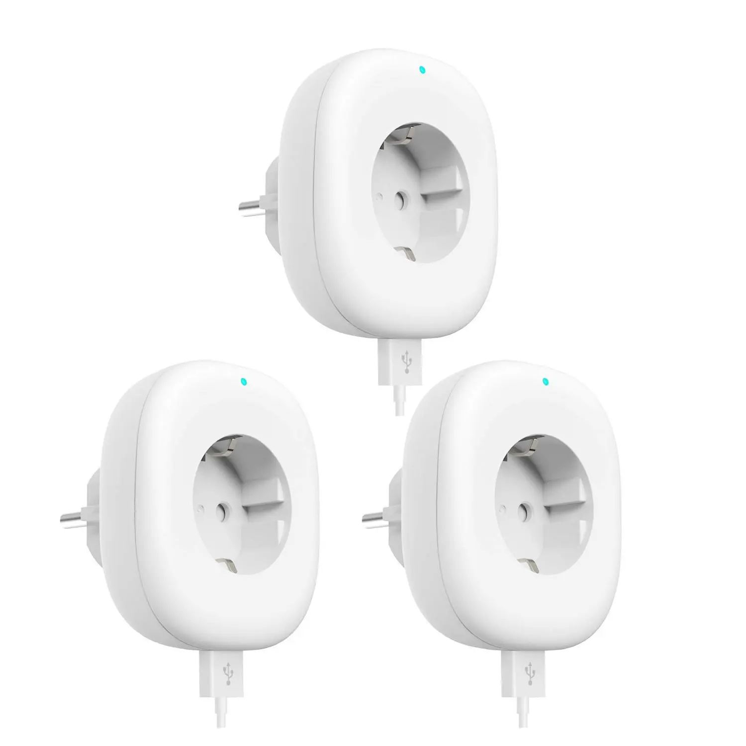 Wifi умная розетка EU power Plug Беспроводная мобильное приложение Дистанционное управление USB Выход работает с Alexa Google Home Smart life tuya 10A - Цвет: 3 pack