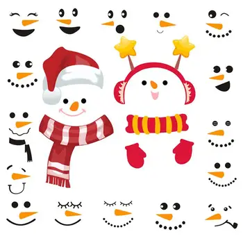 

2 Sticker Snowman Removable Adorable Practical Creative Wall Poster Wall Stickers Door Sticker Shopwindow Sticker for Festival