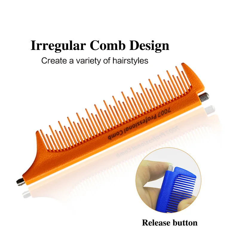 Парикмахерская Стрижка волос телескопическая расческа термостойкая металлическая крысиный хвост расческа Тонкие зубы неправильный дизайн Стильные парикмахерские инструменты