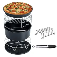 Air Fryer Accessories Deep Fryer Universal, Cake Barrel, Pizza Pan,Mat, Skewer Rack, holder Fit all 5.3Qt - 5.8Qt(XL)