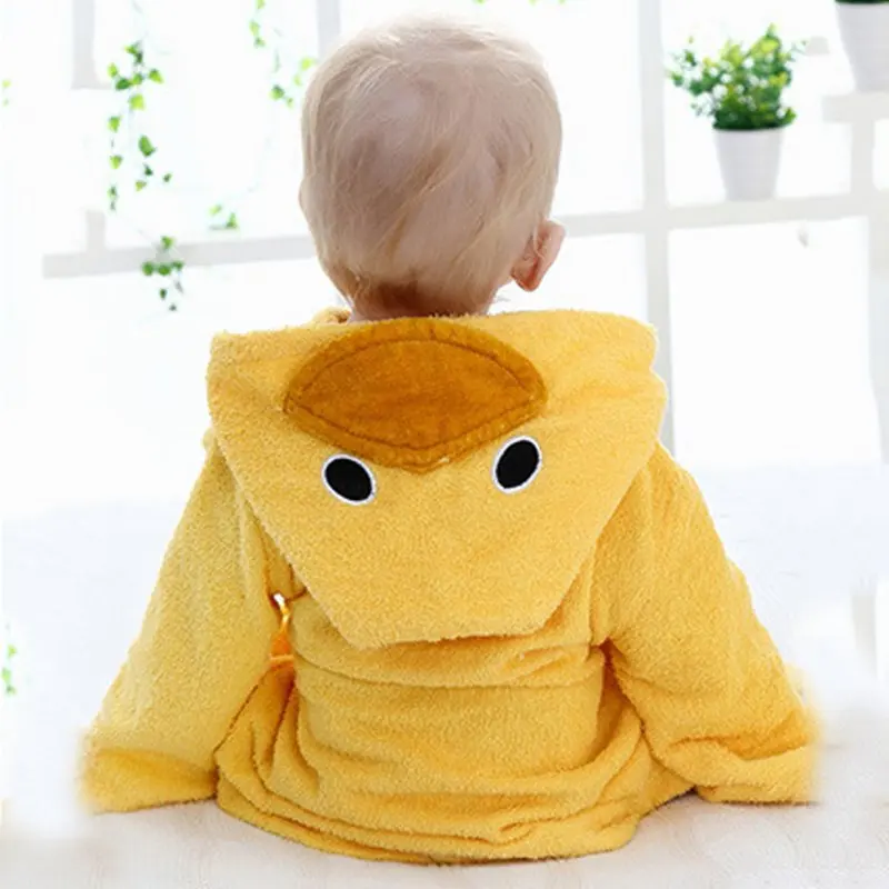 Yellow Duck Одежда для новорожденных; Новая одежда на зиму и весну; халаты для мальчиков и девочек; банный халат с героями мультфильмов; одежда для сна; 9 видов животных; стиль для новорожденных - Цвет: Yellow Duck