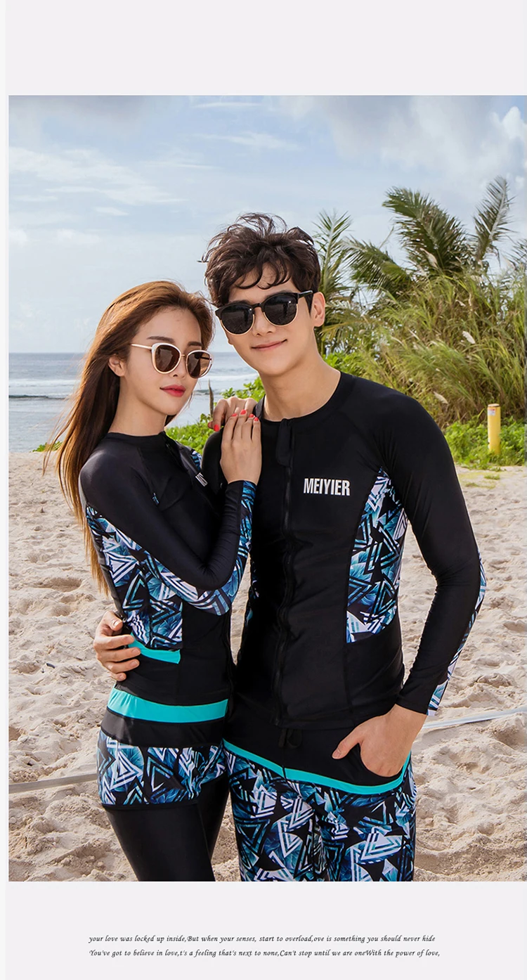 Корейский Модный Полный купальник для пар, набор для мужчин и женщин, подходящая одежда для серфинга, костюм для серфинга с длинным рукавом
