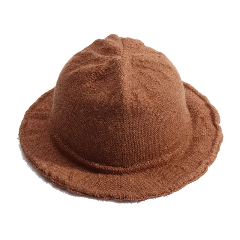 Fashion Baby Solid Pattern Fisherman Hat Warm Autumn Winter Bucket Hat for Newborn Infant Baby Toddler Boys Girls - Цвет: C