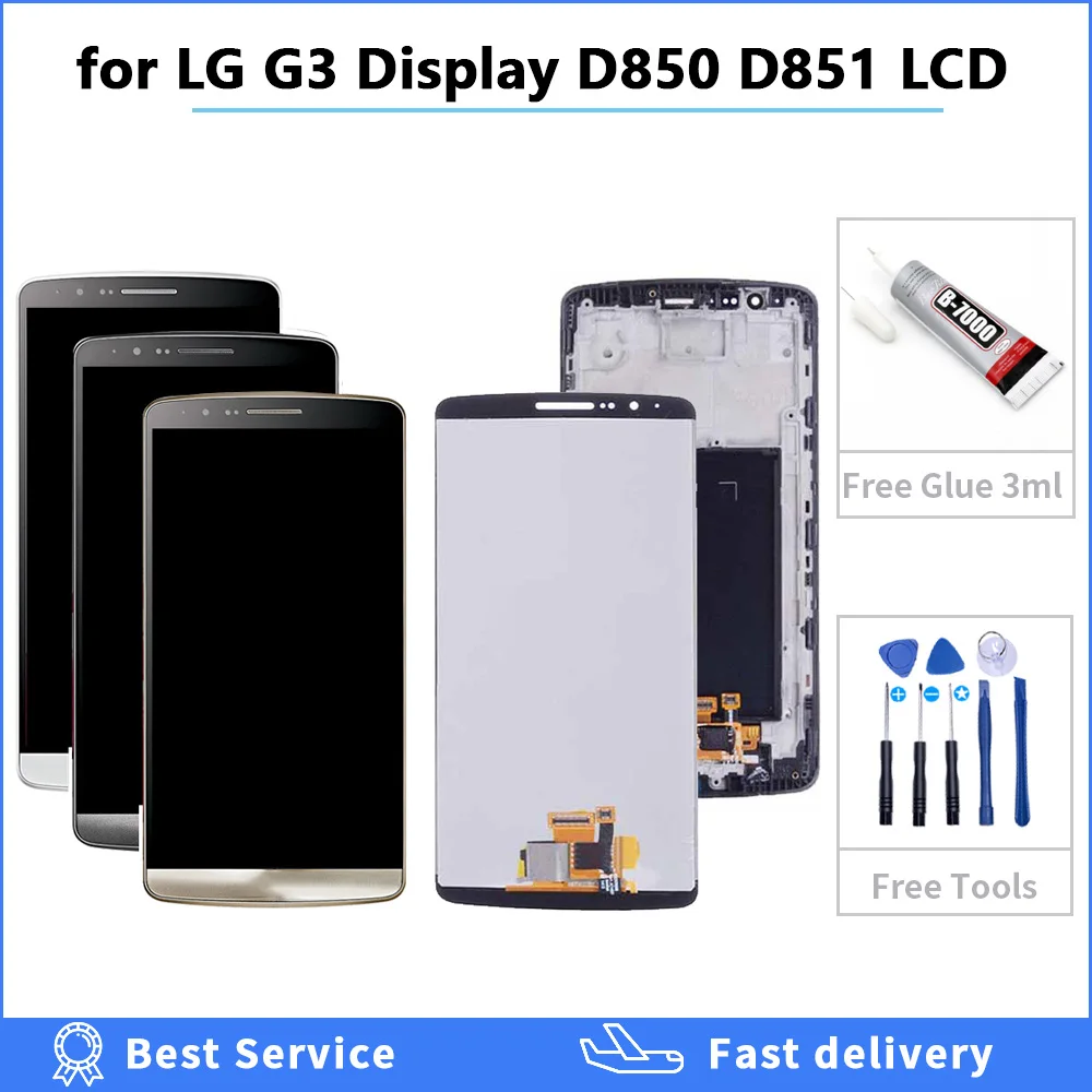 ЖК дисплей для LG G3 с сенсорным экраном и дигитайзером сменный D850 D851 D855 5 дюйма в