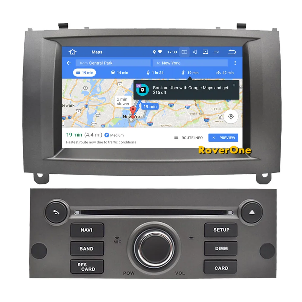 Clearance RoverOne Android 9.0 Car Multimedia Player For Peugeot 407 2004-2010 Radio Stereo DVD GPS Navigation For Peugeot 407 Head Unit 9