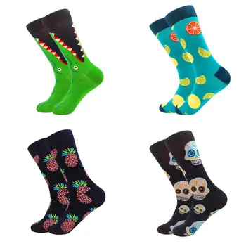 

Korean style fashion compression cotton unisex Funny Men Socks happy skateboard flame Women street style hiphop socks