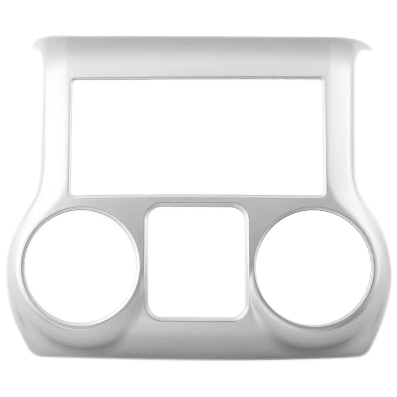 

Inner Accessories Center Console Dashboard Control Panel Cover Trim for Jeep Wrangler JK & Unlimited 2011-2017(Silver)