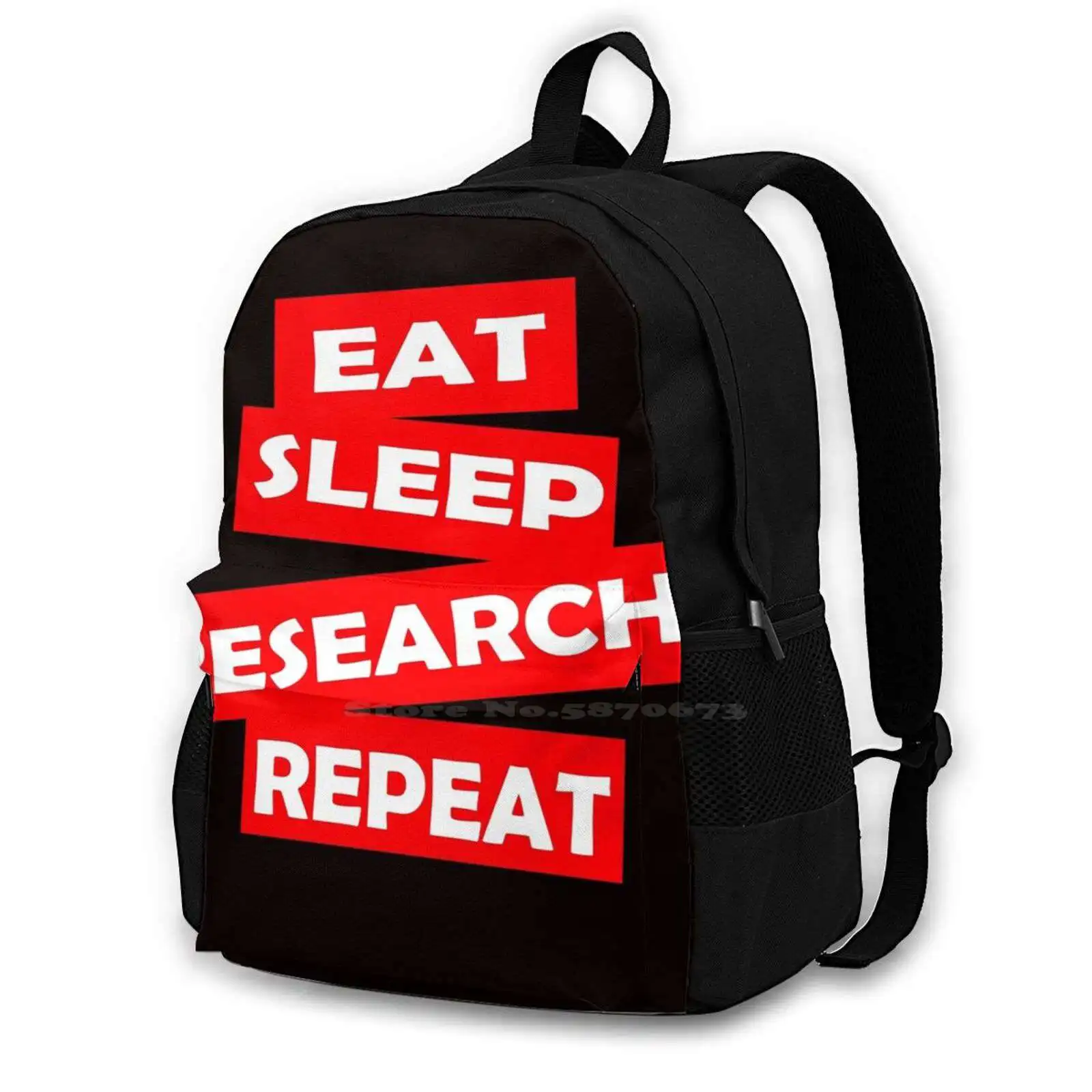 

Школьный рюкзак для ноутбука с надписью «Eat Sleep Research»