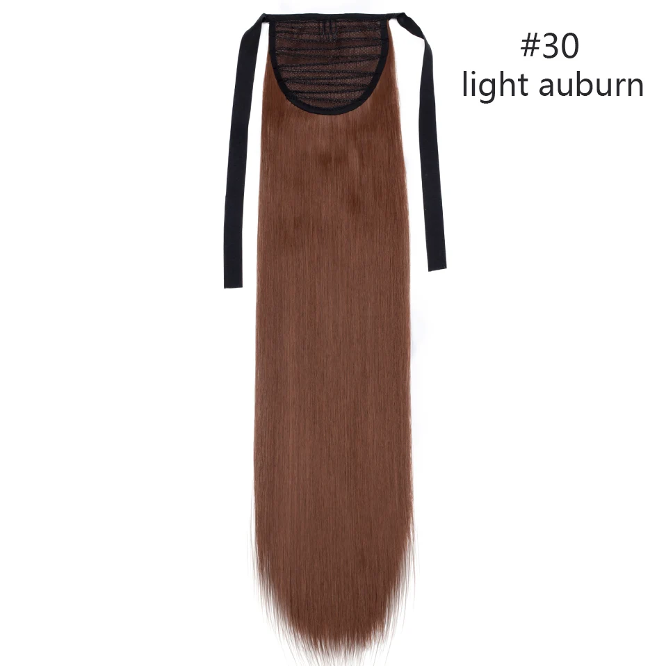 SNOILITE 18 ''длинная волнистая заколка для хвоста в одной части конский хвост наращивание волос шнурок синтетические накладные волосы с заколками - Цвет: light auburn
