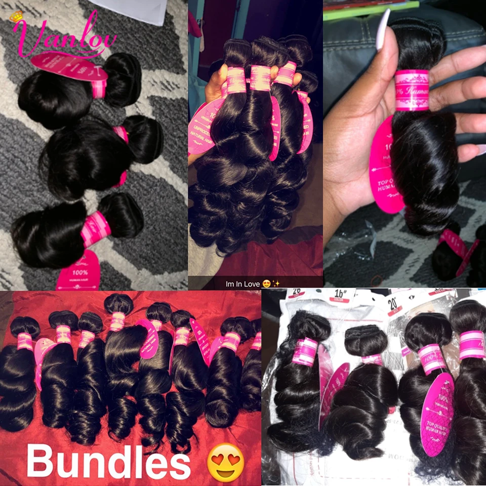 Vanlov Loose Wave Bundles 100% Remy Human Hair Weave Bundles 134 PcsLot Indian Hair Bundles Extension 8-28 Inch (7)