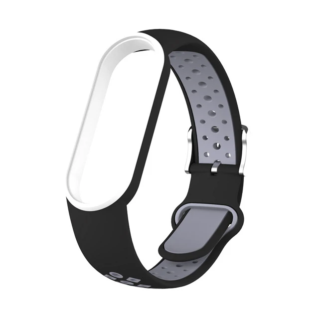 Belt For Xiaomi Mi Band 5 6 Two-color Silicone Bracelet thumbnail 7