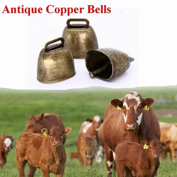 Farm Animal Bells Metal głośny ostry Spread dalej głośny wypas krowa koń owca zapobiec utracie bydło psy Animal Bell tanie i dobre opinie CN (pochodzenie) Fornir Antique Bronze Copper Red Iron 35x35mm