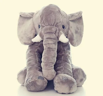 

[Funny] 60CM Giant Elephant Plush Toy soft Skin Infant Stuffed Animal Doll Kids Sleeping pillow cover (without stuff) Baby Toy