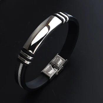 Kliss Leather Stainless Steel Bracelet