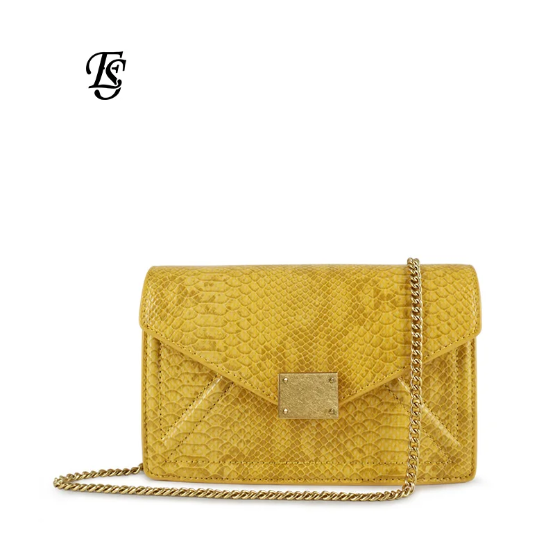 ESHUNFA женская сумка на одно плечо сумка с металлическими ремешками ретро золотой замок змеиная зернистая маленькая и квадратная сумка модный пакет органа