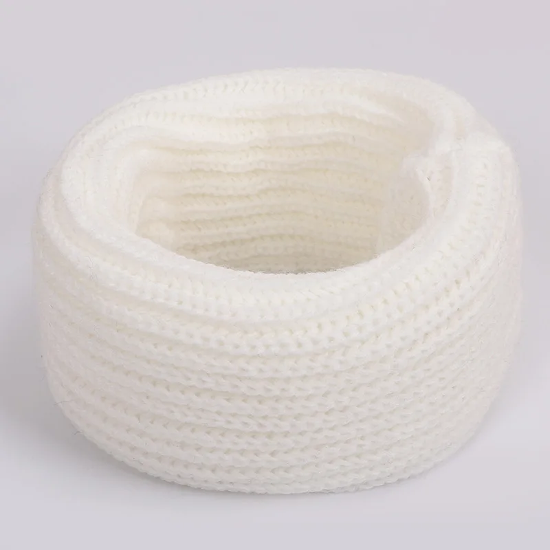 White-4 Новинка, комплект из 2 предметов, детская зимняя шапка, шарф, комплект для мальчиков и девочек, милая шапка с двойным меховым помпоном, детская Толстая бархатная вязаная шапочка, теплые аксессуары - Цвет: White-4