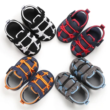 

Stylish Baby Boys Sandals Summer Solid Color Toddler Slip-On Shoes Baby PU Leather Sandals 0-18 Months