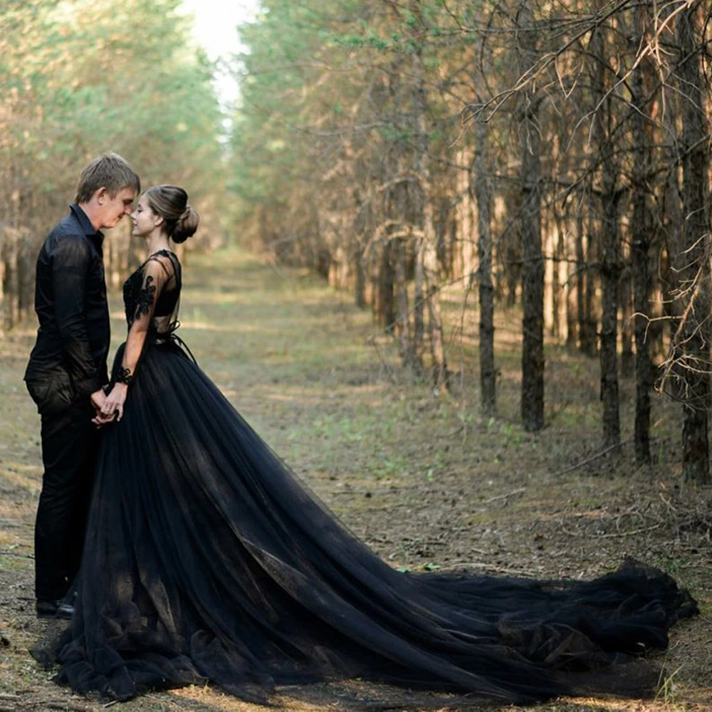 Dramatic Black Tulle Wedding Skirt With ...
