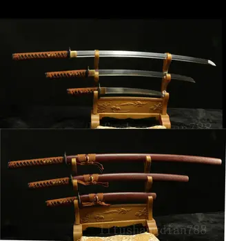 

1095 CARBON STEEL FORGED JAPANESE SAMURAI SWORD SET ( KATANA + WAKIZASHI +TANTO)