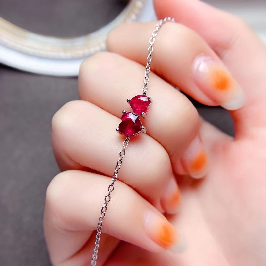 Natural Ruby Bangle Bracelet 1/4 ct tw Diamonds 14K White Gold | Jared