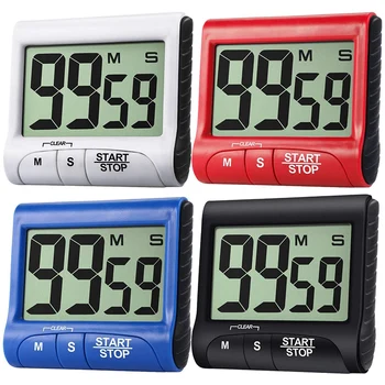 

4 Pieces Digital Kitchen Timer Large Display Kitchen Timer Magnetic Electronic Countdown with Loud Alarm for Cooking Game Baking