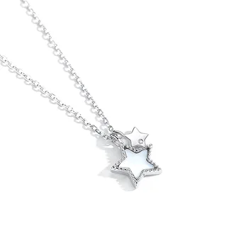 

Five-pointed Star Mother-of-pearl Necklace Female Simple S925 Sterling Silver Pendant Fashion Star White Shell Clavicle Chain