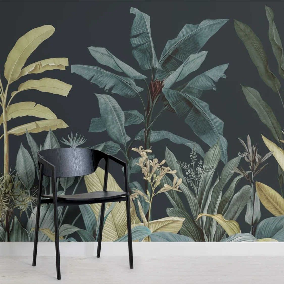 Bacal 熱帯雨林の植物のバナナの葉のジャングルの壁紙の背景の壁画 Wallpapers Aliexpress