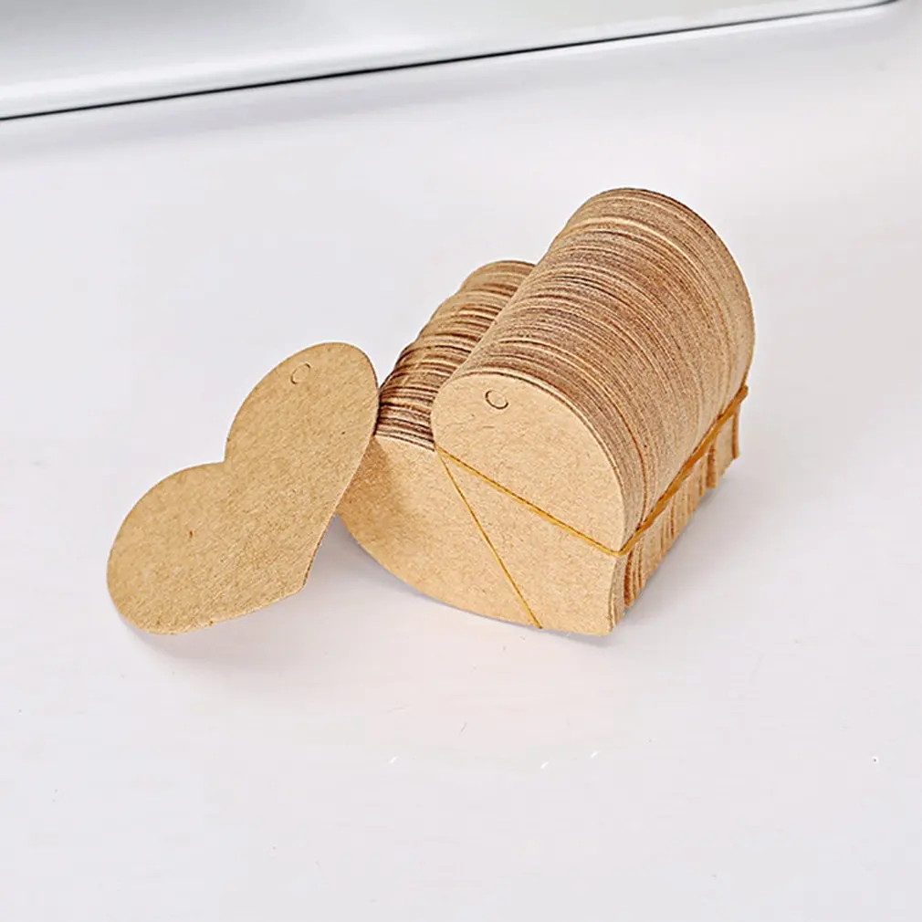 100 Pieces Kraft Paper Labels Different Forms Of Paper Labels With Rope Tags Kraft Paper DIY Decoration