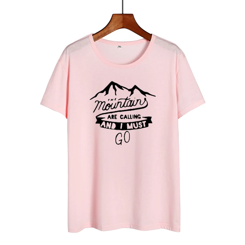 Футболка с принтом The Mountains Are call and I Must Go Travel Lovers Adventure Time Camping Harajuku женская одежда