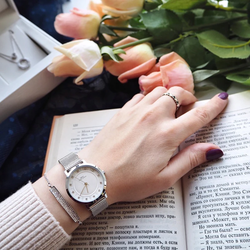 IBSO Women Quartz Watch Set Crystal Design Bracelet Necklace Watch Sets Female Jewelry Fashion Silver Luxury Watch Lady's Gift 6